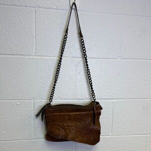 Vintage Brown Shoulder Bag with Chain Strap